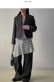 Fringe 3 Button Overfit Crop Jacket