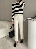 Berge semi straight fit banded cotton pants