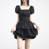 Webit Shirring Puff Dress