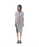 Button Slit Track Skirt