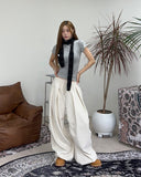 Hiren ribbed turtleneck short-sleeved T-shirt