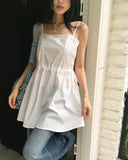 MUKE Pintuck Lace String Vacation-Look Sleeveless One Piece