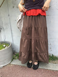 Nayuta Pintuck Tiered Banding Long Skirt