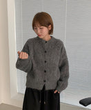 Koryus Bokashi Fur Round Knit Cardigan