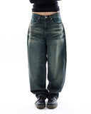 Faded relaxed embo denim pants