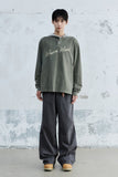 SCRIPT TYPE HENLEY NECK LONG SLEEVE