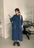 Tind Dark Blue Denim Long One Piece