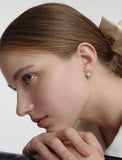 Essence Silver (W) Moissanite Freshwater Pearl Earrings 6mm