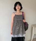 Mintel Summer Check Layered Sleeveless Blouse