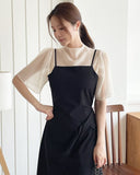 Elvi See-through Layered Half-Neck Blouse