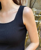 Breen Rib Square Knit Sleeveless