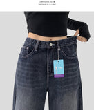 Hem Snap Four-Season Banding Long Wide Denim Pants