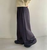 [BAONHAUS] Chesut Peach Fuzz Stripe Banding Wide Pants