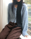 Moda year-end look cloud mel bokashi bean button wool knit cardigan