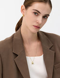 Champagne Moon Dew Drop Silver Volume Necklace