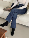 Mikel Span Brushed Two Button Bootcut Denim Pants