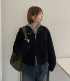 Canuri Two-Way Corduroy No-Collar Jumper Jacket