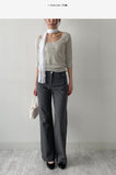 Cotton Nylon Semi-Bootcut Pants