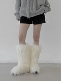 1177 Fur Platform Sole Long Boots (5cm)
