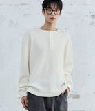 BASIC WAFFLE HENLEY NECK