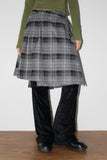 PLAID LAYERED WRAP SKIRT