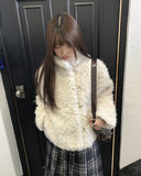 Lour High Neck Vintage Fur Jacket