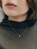 Essence Lab Diamond 14K 0.1ct Full Moon Bezel Necklace