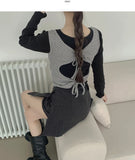 Dot Ribbon String Layered Unique Sleeveless