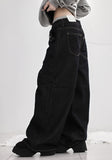 Band-layered low denim pants