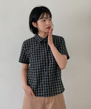 Mameli Check Crop Short Sleeve Shirt