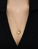 Pebble Heart Silver Necklace M