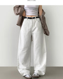Curv cut line mega balloon fit banding cotton pants