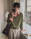 Nova Crop Heathered Round Cardigan