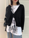 Milan Strap Boucle Crop Long Sleeve Cardigan