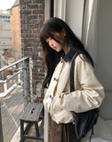 Jamin button color matching crop jacket