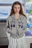 [2-WAY] Three Star CROP Hood Zip-Up