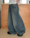 Mutella summer denim balloon wide pants