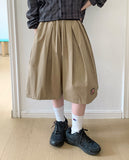 [Unisex] Foam Embroidered Cotton Bermuda Pants