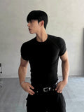 Muscle Fit Round Short Sleeve Knit