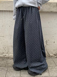 [BAONHAUS] Kotika Dot Denim Balloon Banding Wide Pants