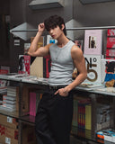 Pain Cut Ribbed Muscle Fit Sleeveless Top