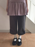 Obnin Capri Ankle Length Button Roll-up Pants