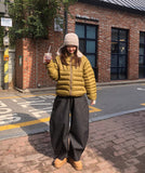 Ben's Herringbone Curved Balloon Denim Pants