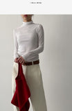 Half Moon Ribbed Half-Pola T-Shirt