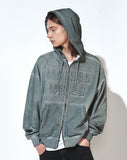 MINED CUT OUT PATCH HOOD ZIP-UP