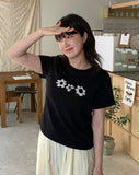 Koayu Flower Patch Crop Short Sleeve Tee