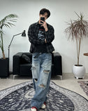Caen Damaged Wash Denim Pants