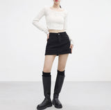 Fera Button Cropped T-Shirt