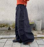 Kigen brushed banding cargo balloon wide pants