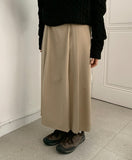 Lekins banding pleated long skirt